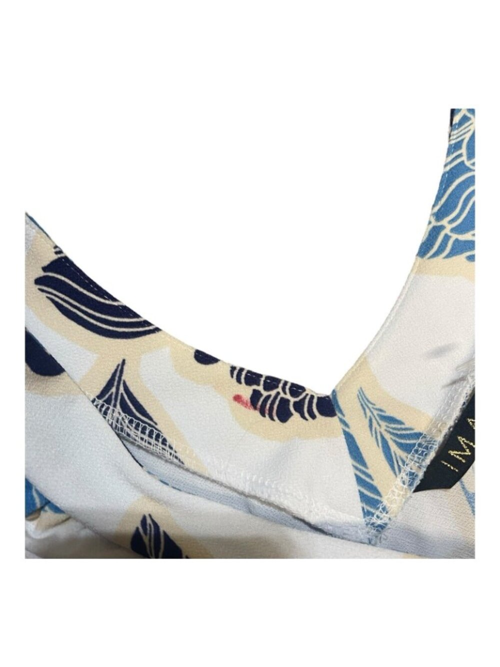 Iman Global Chic Blue Floral Maxi Dress VNeck Size MP Medium Petite NWT Hawaiian - Picture 7 of 10